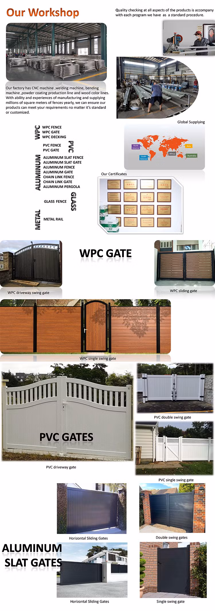 Competitive Industrial Automatic Designs Modern Residential Driveway Villa Main Entrance Aluminium Garden Swing Gate