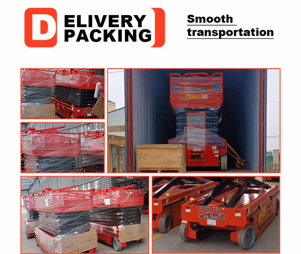 China Auto Leveling 6m 8m 10m Crawler Track Scissor Lift Rough Terrain Lift Platform
