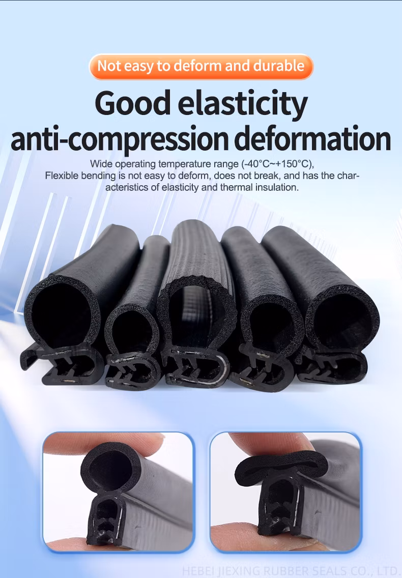 Custom Extruded Rubber Seal Strips for Window Sound Insulation Silicone/EPDM/PVC Rubber Seal Strip Profile Products EPDM Rubber Seal Strips