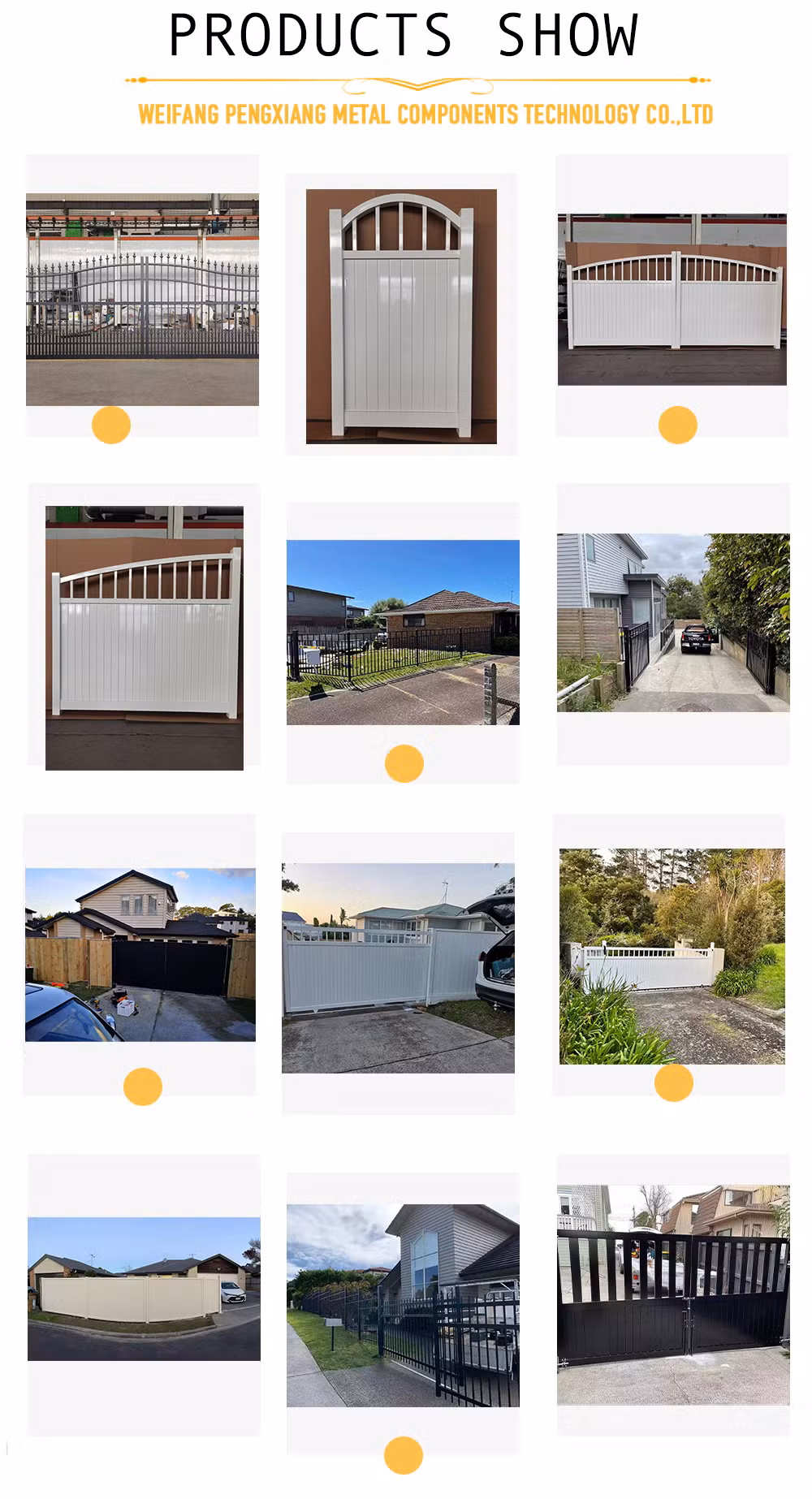 High Quality Customized Decorative Outdoor Garden Courtyard Entrance Driveway Gate Double Swing Sliding Aluminum Gates