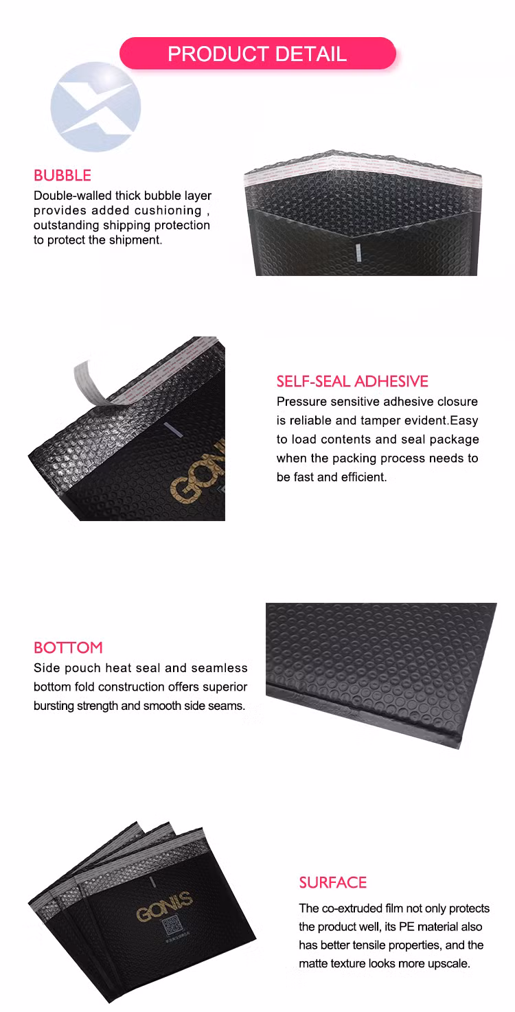 Self Seal Black Poly Bubble Mailers Clothing Mailing Bags Cushion Courier Envelope