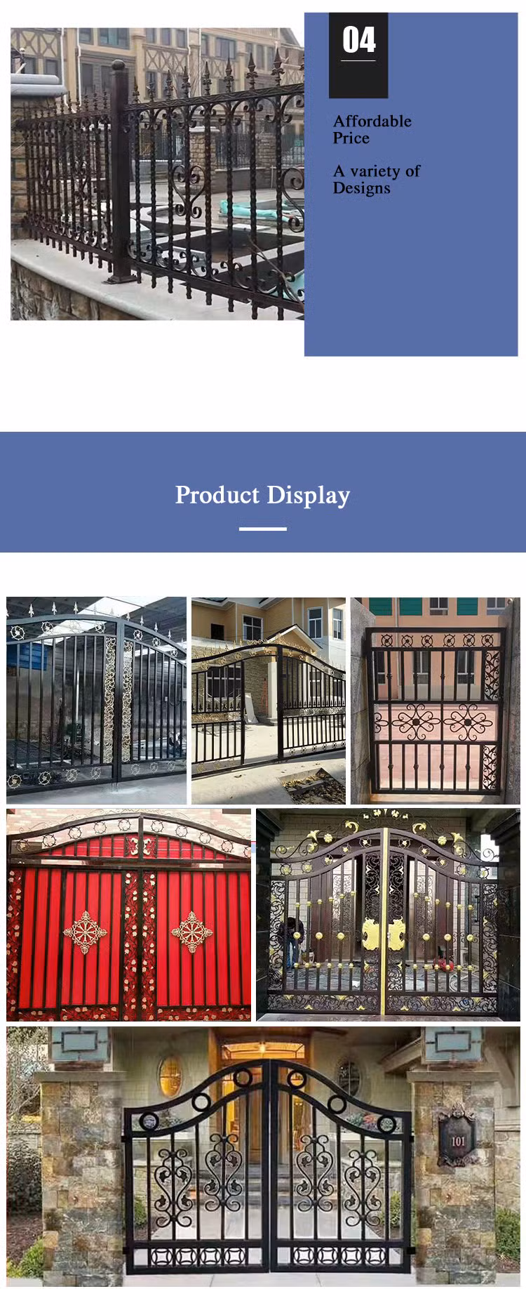 Iron Gate Designs Simple for Industrial and Commercial Used Main Iron Gate