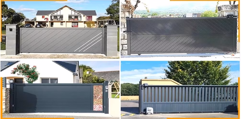 Powder Coated Aluminum Fence Gate Easy to Install Durable Sliding Fence Gate Suitable for Garden/Farm/Gate/Industrial/Compound Wall