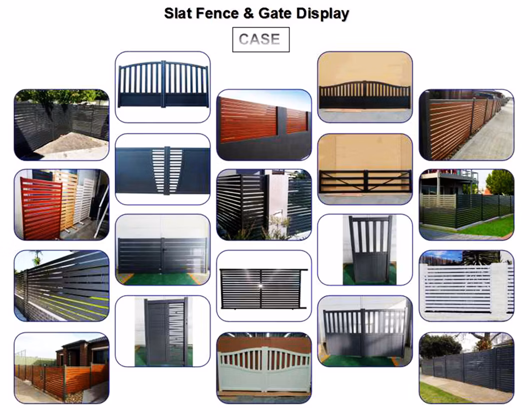 Aluminum Coated Metal Garage Sliding Door Automatic Car Gate Design for Home Garde Slat Fence Replacement Metal Gate Safety Walking Gate
