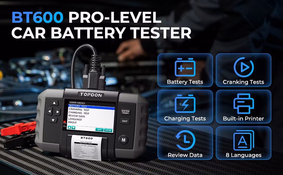 Topdon Bt600 New Arrival Dt3212 Be2015A IR Automatic Battery Pack Impedance Sensor Charge Tester Alternator Voltage Indicator Tester