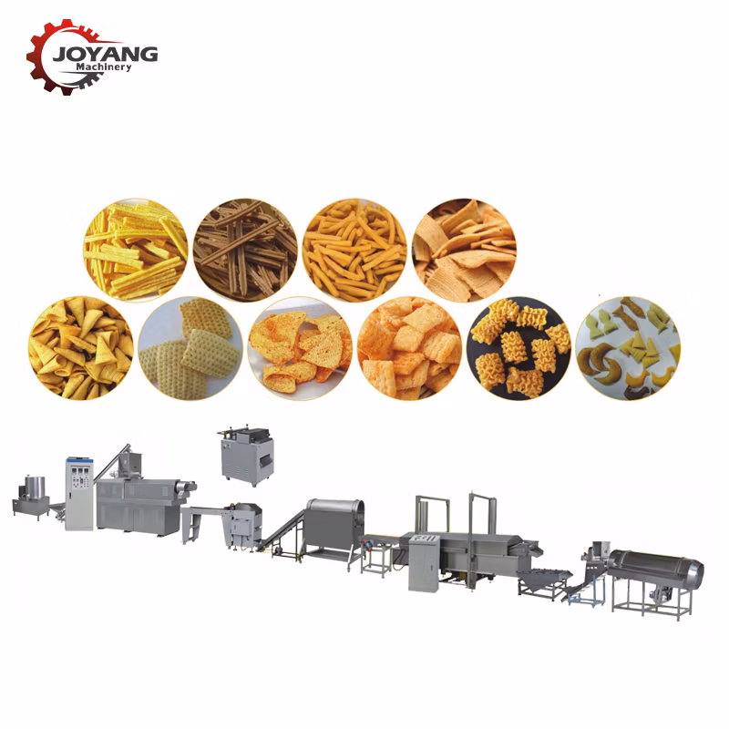 Wheat Corn Cereals Flour Pellet Chips Snack Making Machine Fried Leisure Food Production Line Machinery Plant