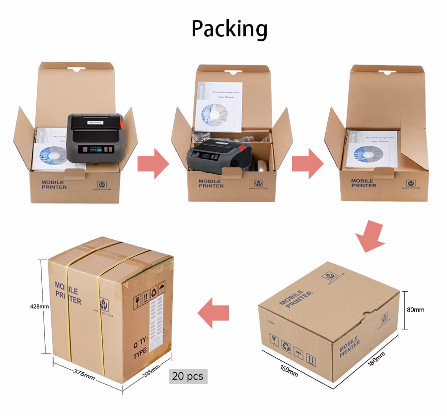 Xprinter XP-P324B Mini Thermal Printer Impresora Mini Label Printer