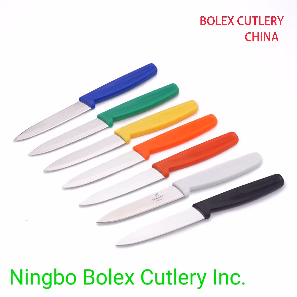 Professional Chef&prime;s Cook Knives Lines 8" 10" 12" + Paring Knife Serrated Cake Bread + Ham Slicer Knife etc. Colour Coded HACCP NSF Handles for Hospitality Hotel