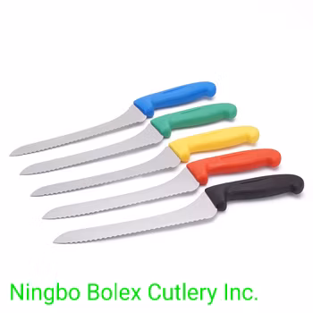Professional Chef&prime;s Cook Knives Lines 8" 10" 12" + Paring Knife Serrated Cake Bread + Ham Slicer Knife etc. Colour Coded HACCP NSF Handles for Hospitality Hotel