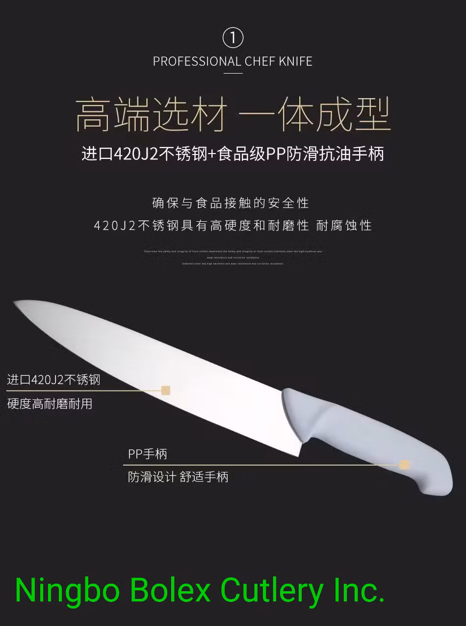 Professional Chef&prime;s Cook Knives Lines 8" 10" 12" + Paring Knife Serrated Cake Bread + Ham Slicer Knife etc. Colour Coded HACCP NSF Handles for Hospitality Hotel