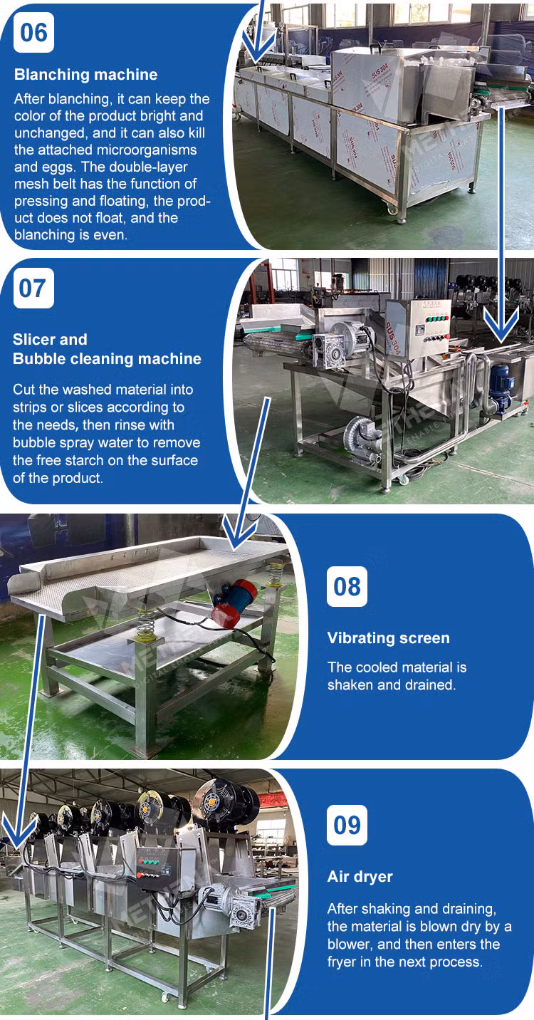 Commercial Automatic Potato Chips Make Maker Small Banana Plantain Chips 1/4 French Fries Production Line