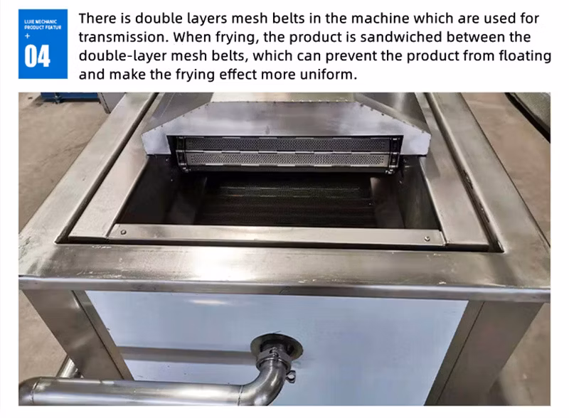 Industrial Gas Heating Chicken French Fries Deep Continuous Frying Machine Potato Banana Chips Electric Type Fryer Machine Price on Sale Food Snack Machinery