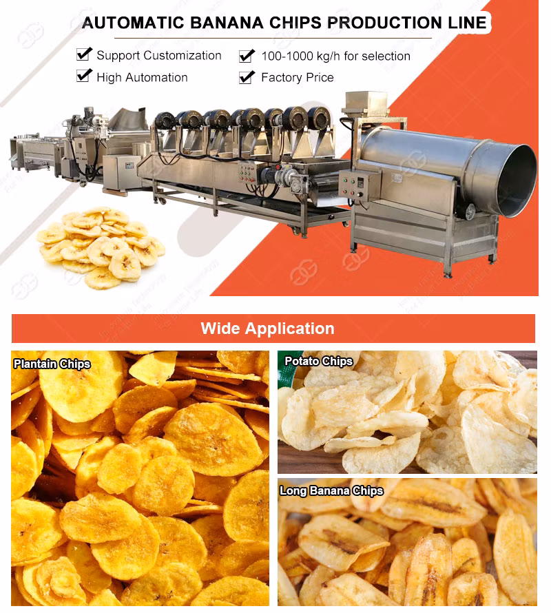 Domestic Green Banana and Plantain Chips Processing Line Machine Potato and Banana Chips Making Machine