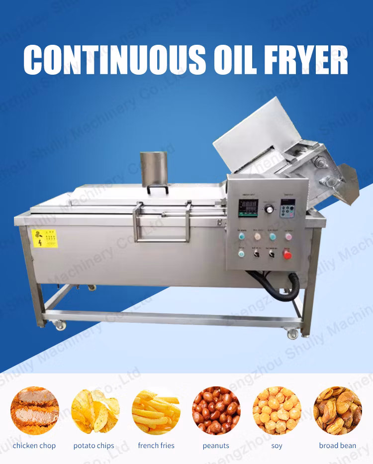 Continuous Deep Frying Machine Industrial Potato Chips Frying Equipment