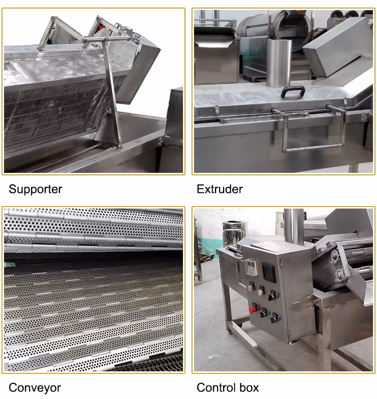 Continuous Deep Frying Machine Industrial Potato Chips Frying Equipment