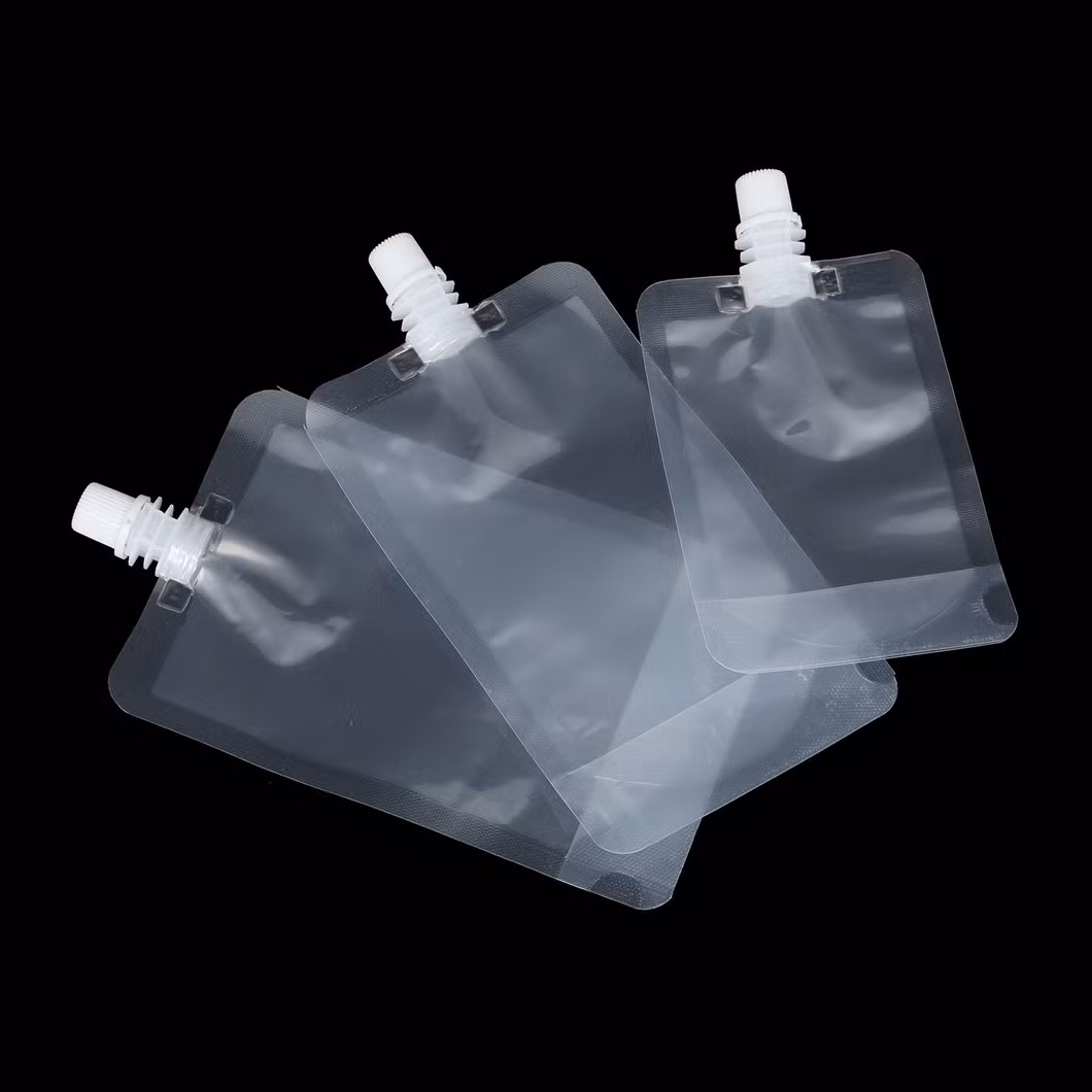 Custom Printing Food Packaging Clear Stand up Spout Pouch for Packaging Juice/Coffee/Milk Tea/Soy Milk Plastic Packaging Bag