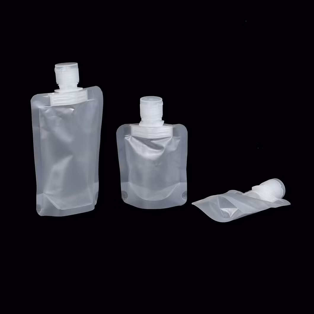 Custom Printing Food Packaging Clear Stand up Spout Pouch for Packaging Juice/Coffee/Milk Tea/Soy Milk Plastic Packaging Bag