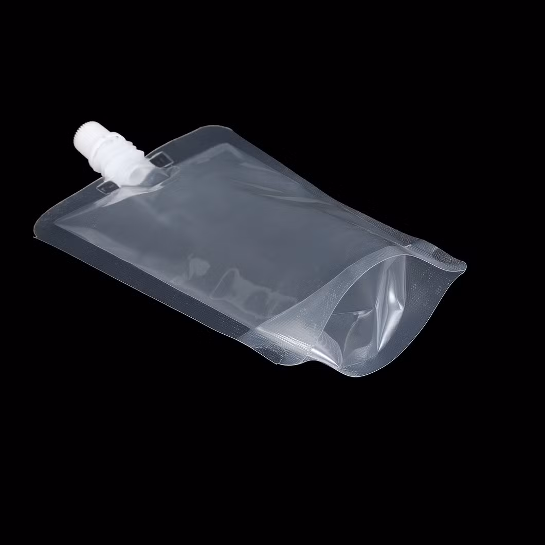 Custom Printing Food Packaging Clear Stand up Spout Pouch for Packaging Juice/Coffee/Milk Tea/Soy Milk Plastic Packaging Bag