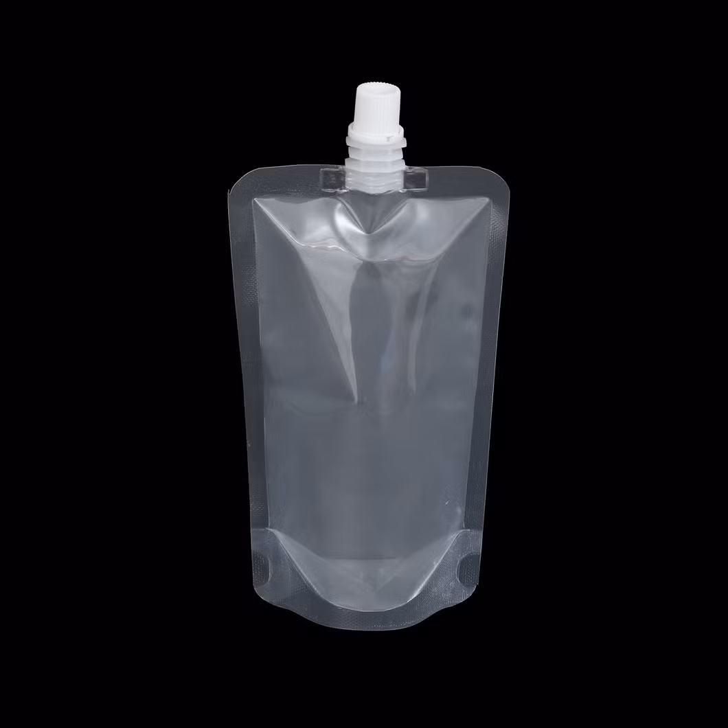 Custom Printing Food Packaging Clear Stand up Spout Pouch for Packaging Juice/Coffee/Milk Tea/Soy Milk Plastic Packaging Bag
