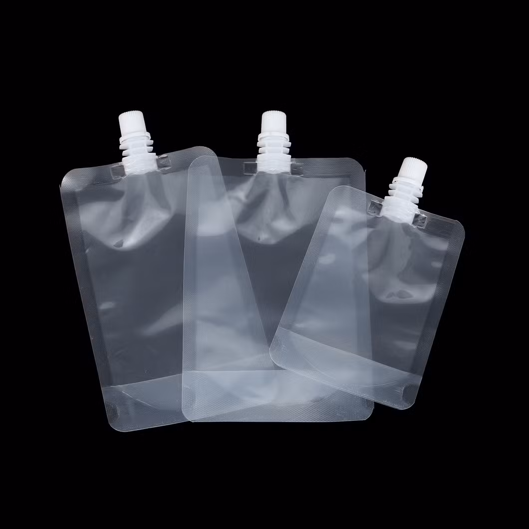 Custom Printing Food Packaging Clear Stand up Spout Pouch for Packaging Juice/Coffee/Milk Tea/Soy Milk Plastic Packaging Bag