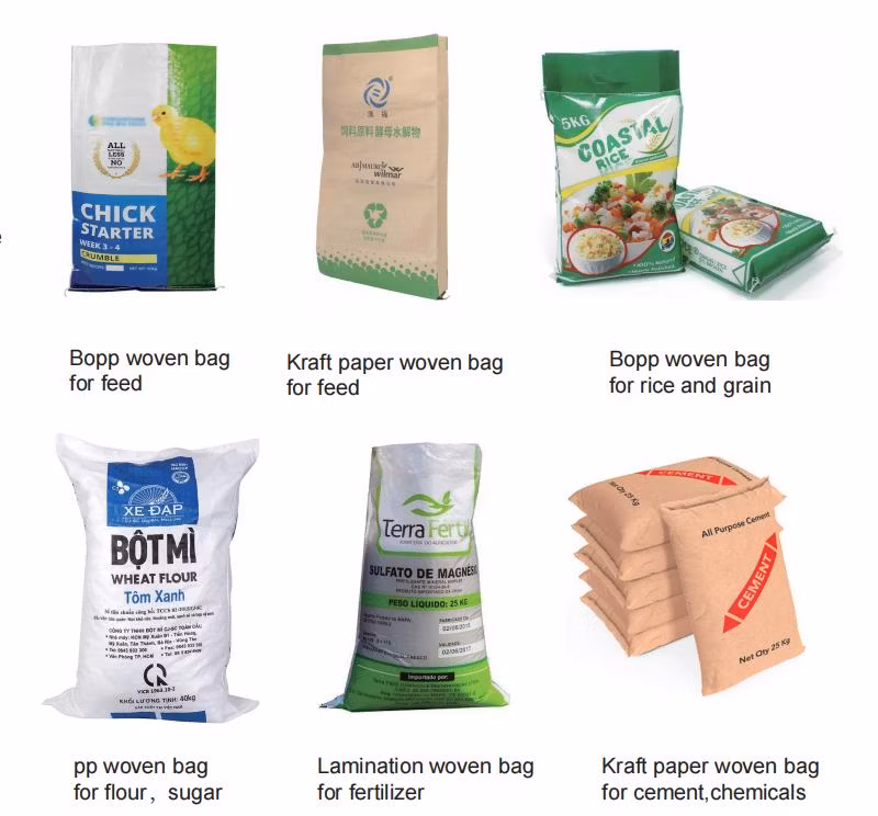 All Purpose Woven Bags Customise Multi Usage PP Packaging Sack Color Printing for Rice, Flour, Feed, Cement, Chemical, Fertilizer