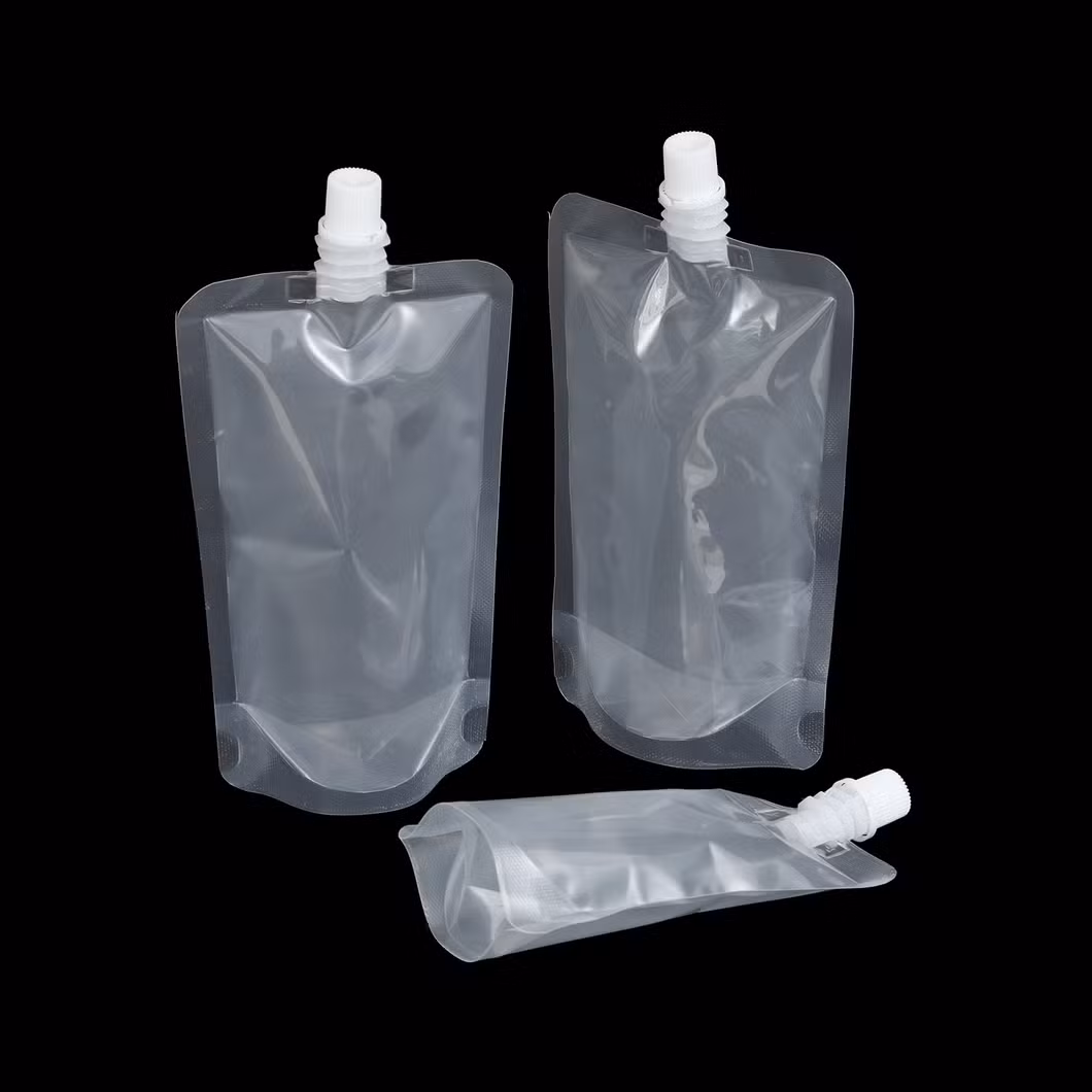 Custom Printing Food Packaging Clear Stand up Spout Pouch for Packaging Juice/Coffee/Milk Tea/Soy Milk Plastic Packaging Bag