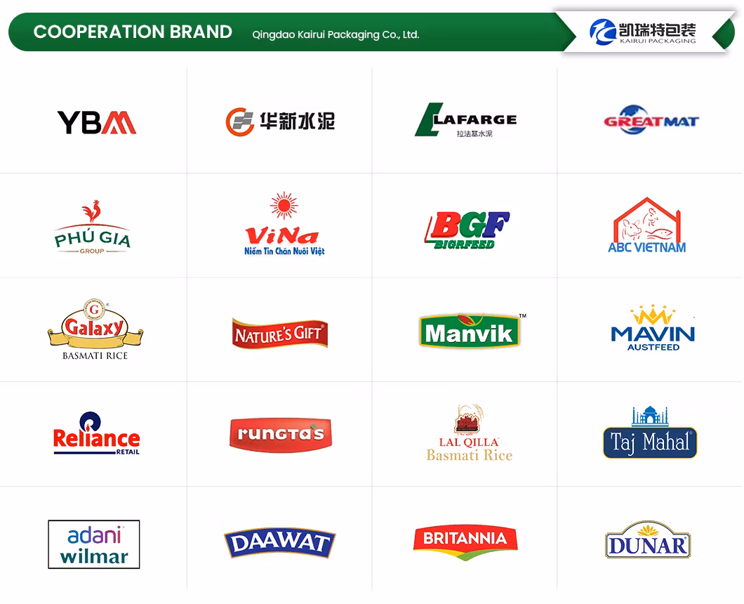 Customized Printed Packaging Rice Grain Wheat Seed Flour Fertilizer Sand Charcoal Sugar PP Woven Bag