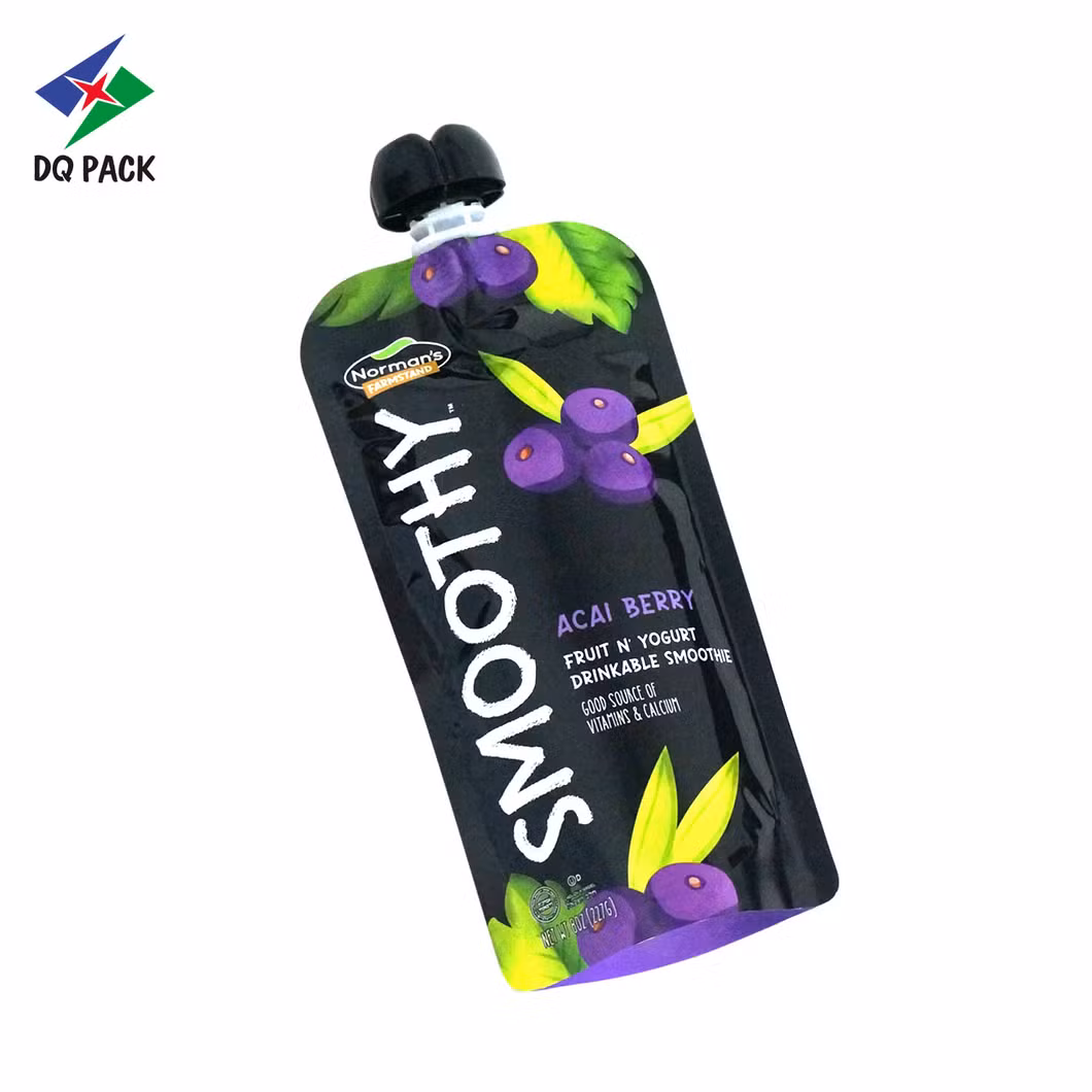 Dq Pack Aluminum Foil Plastic Spout Bag Wholesale High Quality Stand up Packaging Bags with Spout Baby Food Bag for Juice Packaging