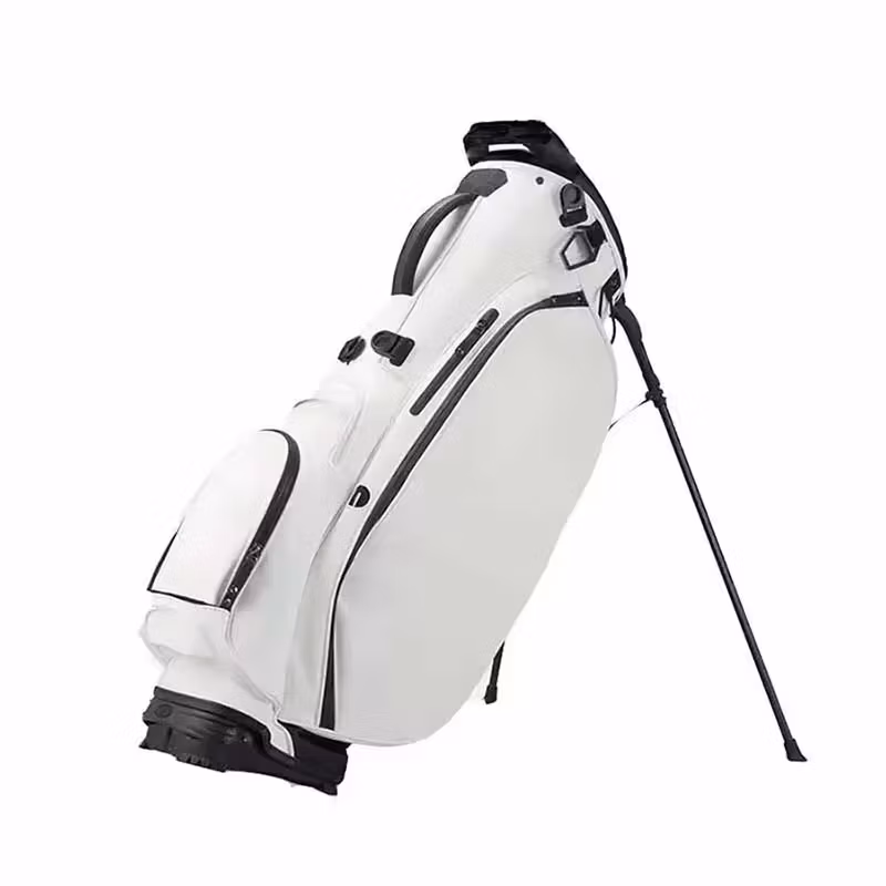 Factory White Black PU Leather Custom Logo Golf Carry Bag Portable Embroidery Golf Stand Bag