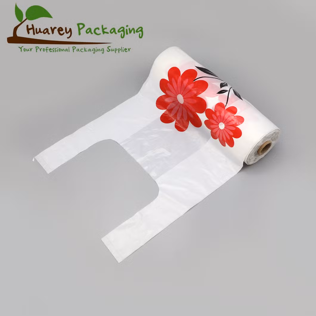 Eco Friendly Biodegradable Shopping Carrier Plastic T-Shirt Bag Polythene Supermarket Grocery Packaging