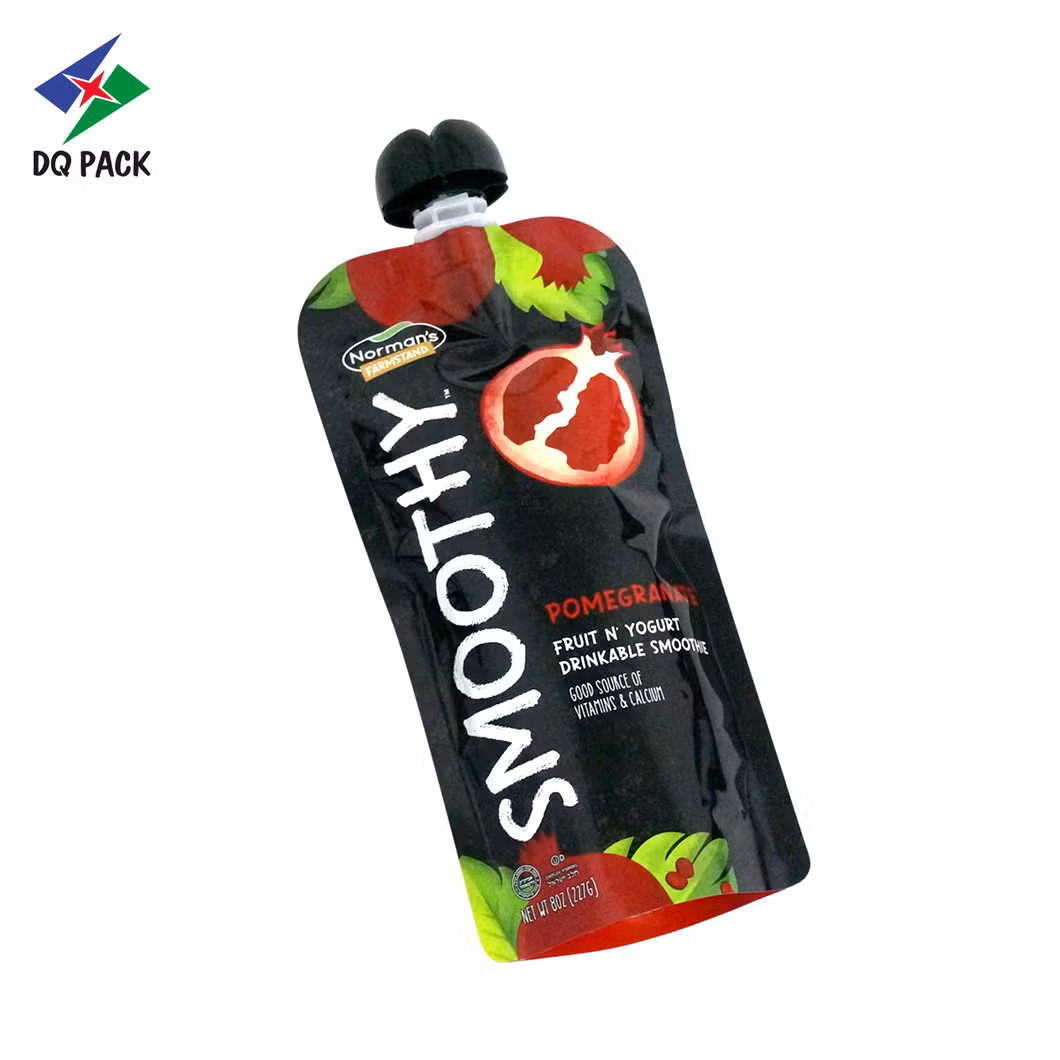 Dq Pack Aluminum Foil Plastic Spout Bag Wholesale High Quality Stand up Packaging Bags with Spout Baby Food Bag for Juice Packaging