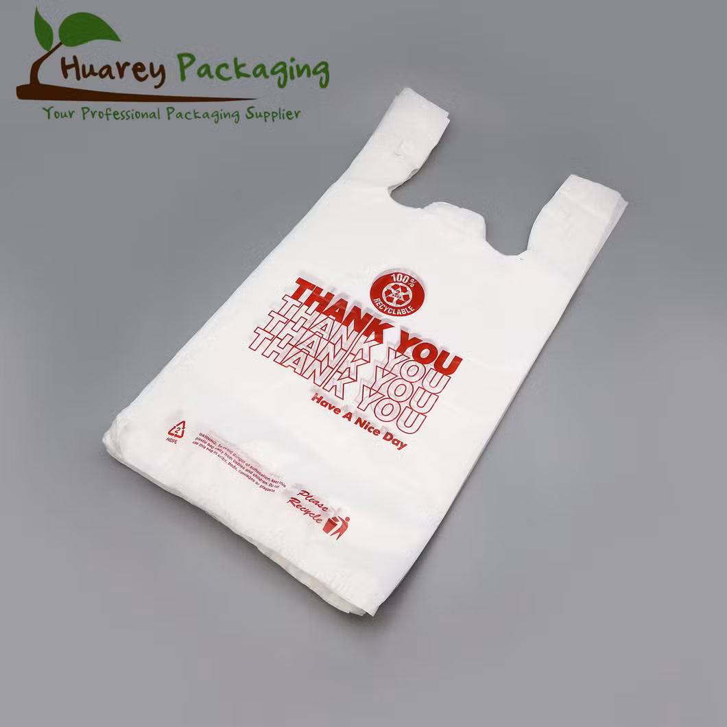 Eco Friendly Biodegradable Shopping Carrier Plastic T-Shirt Bag Polythene Supermarket Grocery Packaging