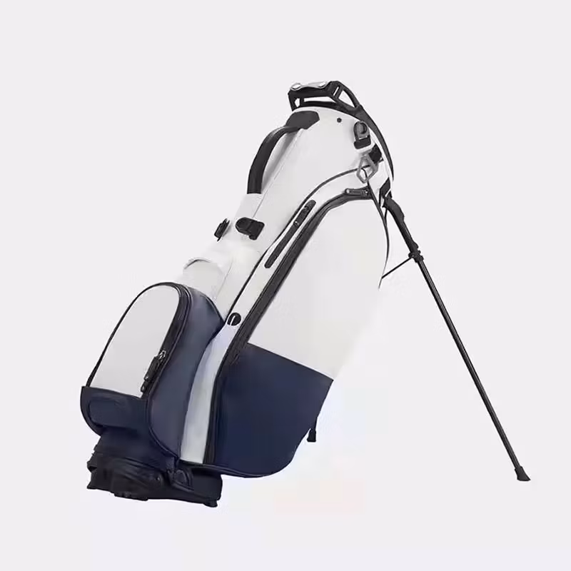 Factory White Black PU Leather Custom Logo Golf Carry Bag Portable Embroidery Golf Stand Bag
