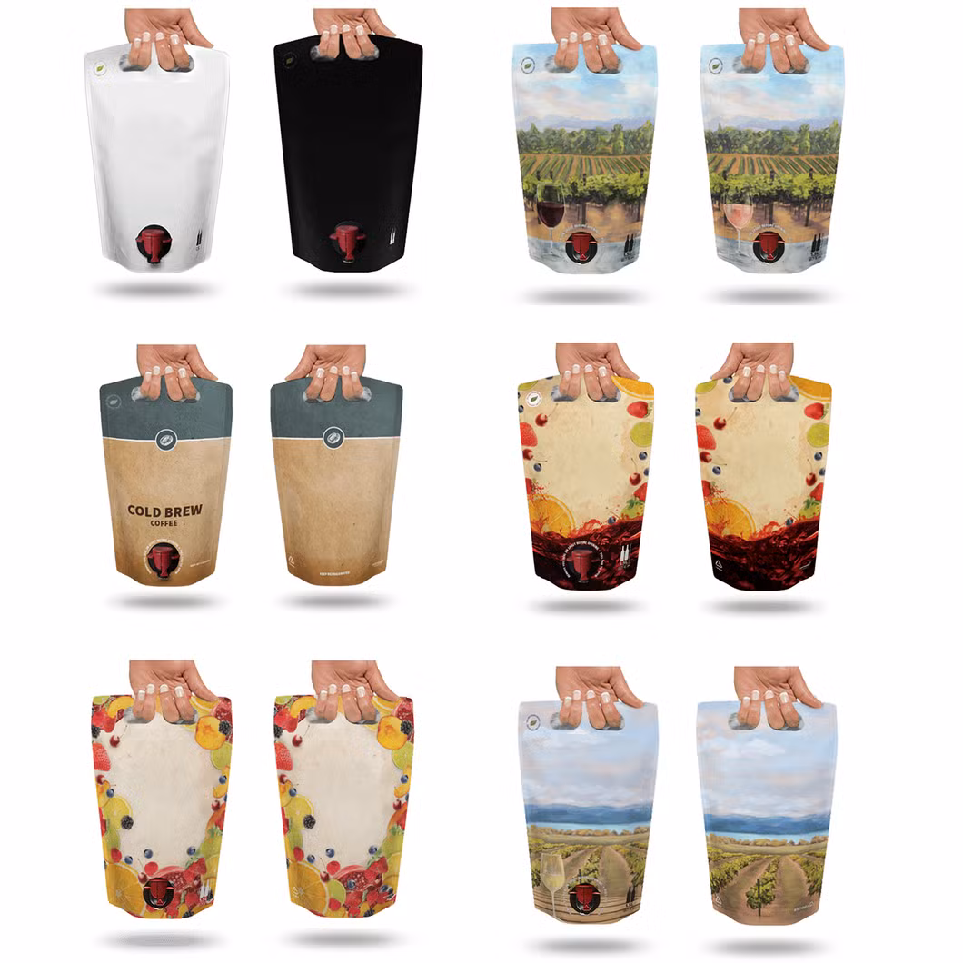 Factory Direct Custom Printing 200ml 500ml 1L 2L 3L Packaging Stand up Spout Pouch with Handle