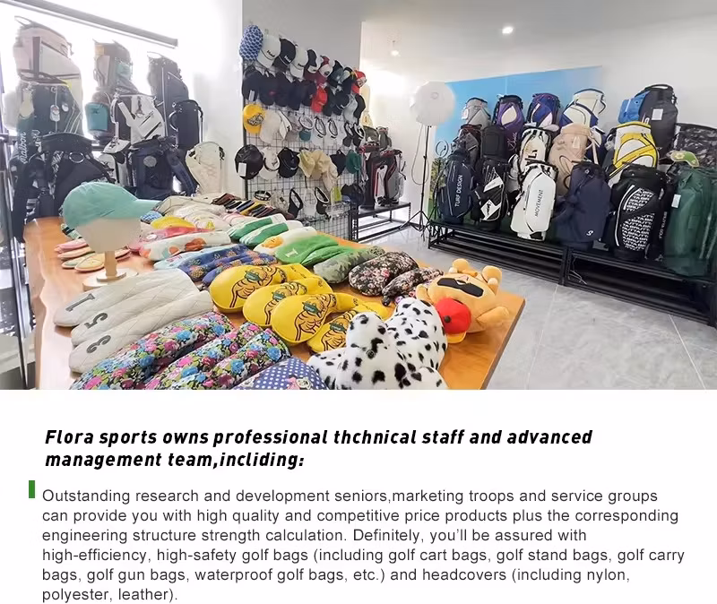 Factory White Black PU Leather Custom Logo Golf Carry Bag Portable Embroidery Golf Stand Bag
