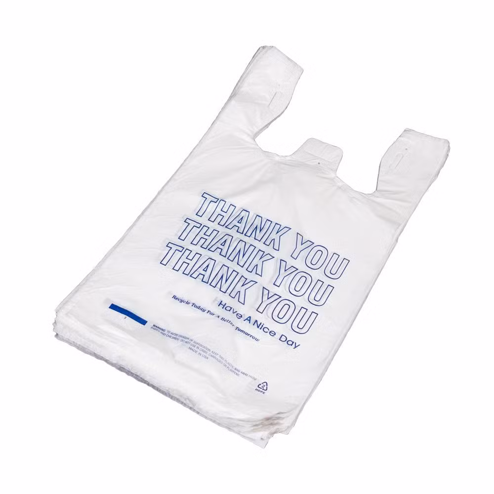 Customized High Quality Plastic Bags T-Shirt Bag Biodegradable Cornstarch PLA Pbat HDPE/LDPE Custom Eco Friendly Shopping Bag
