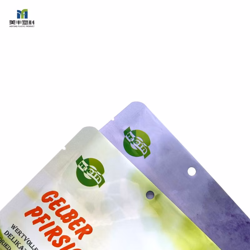 Custom Gravure Printing Aluminum Foil Snack Chips Nut Packaging Hang Hole Zipper Stand up Pouch Doypack