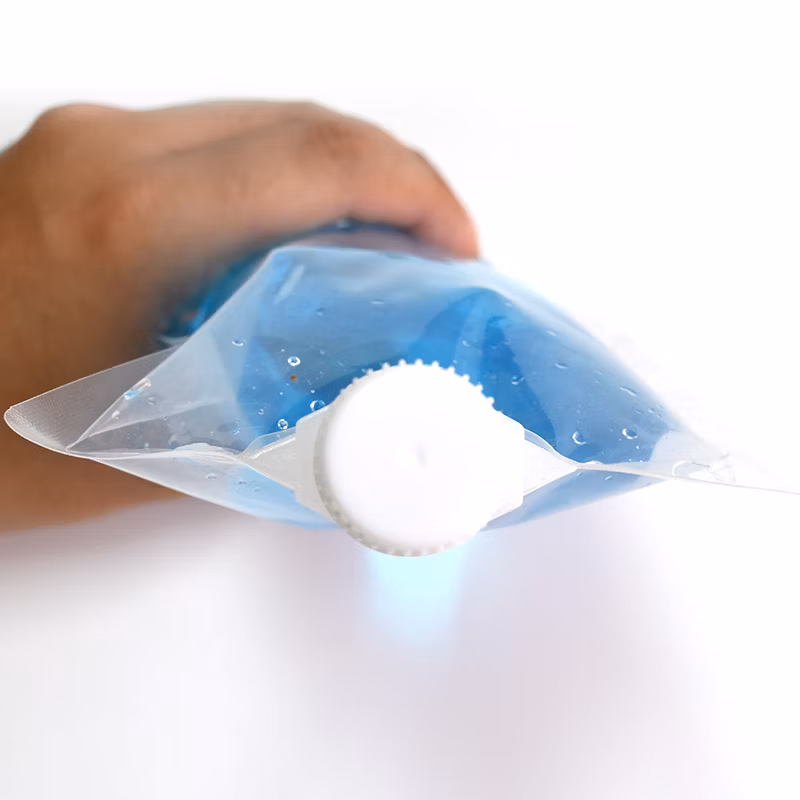 Transparent or Custom Printed Doypack Snacks Packing Sauce Liquid Drink Juice Jelly Milk Yogurt Food Packaging Stand up Spout Pouch Bag with Spout Plastic Pouch