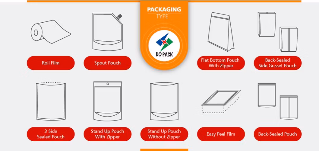 Dq Pack Silver Packaging Bag, Aluminum Foil Mylar Bag Pouch Ziplock Bag, Customized Stand up Bag Resealable Mylar Bag