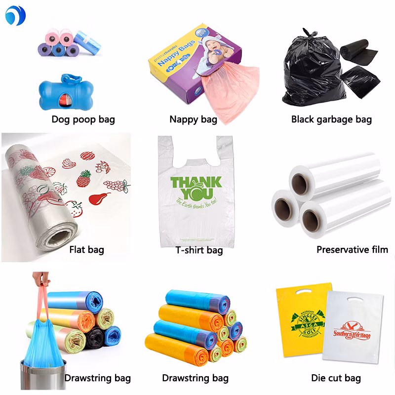 Customized High Quality Plastic Bags T-Shirt Bag Biodegradable Cornstarch PLA Pbat HDPE/LDPE Custom Eco Friendly Shopping Bag
