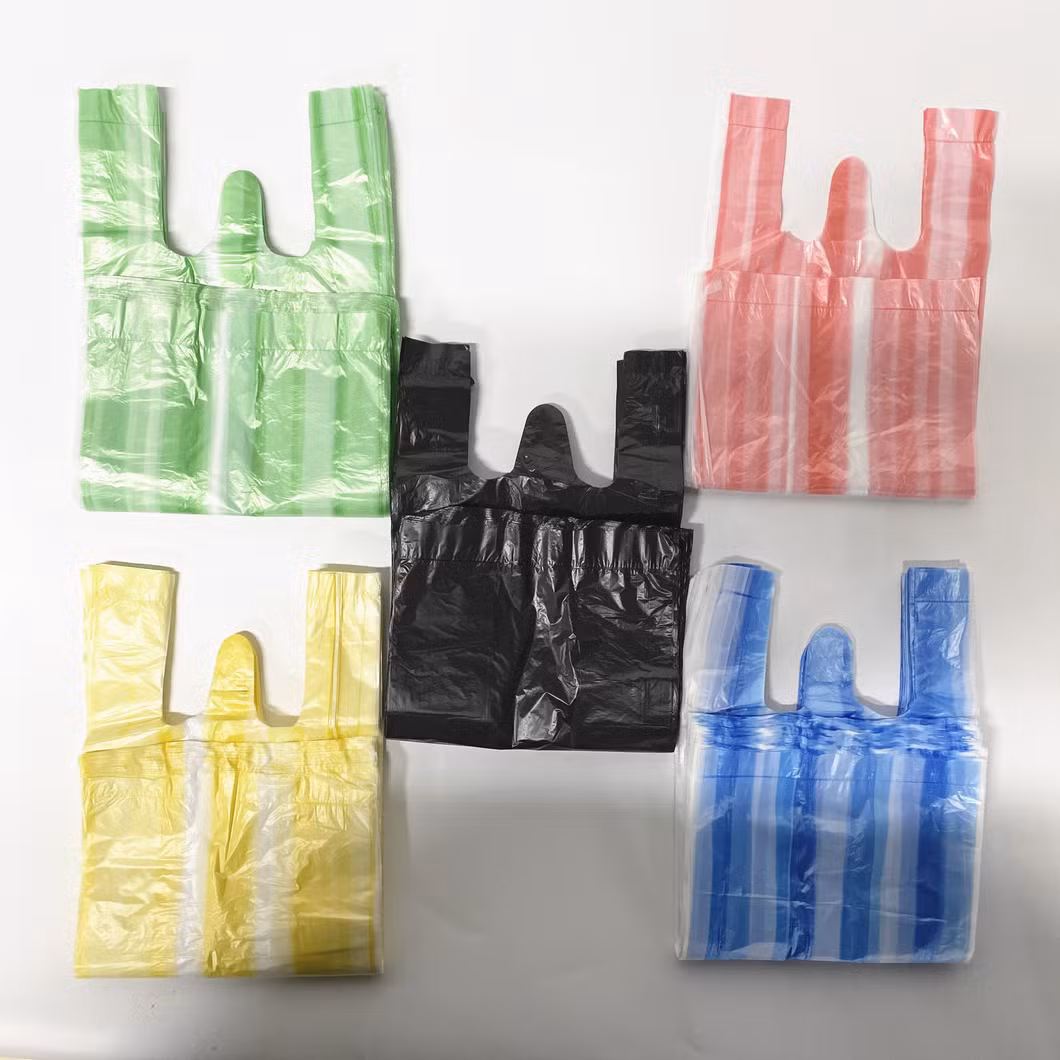 Customized High Quality Plastic Bags T-Shirt Bag Biodegradable Cornstarch PLA Pbat HDPE/LDPE Custom Eco Friendly Shopping Bag