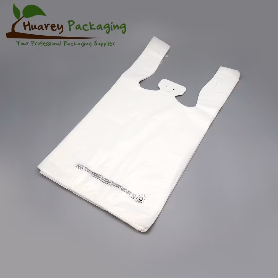Eco Friendly Biodegradable Shopping Carrier Plastic T-Shirt Bag Polythene Supermarket Grocery Packaging