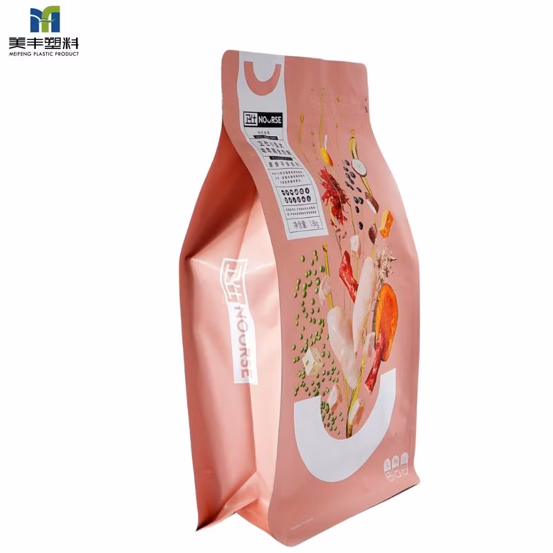 Aluminum Foil Eco Friendly Pet Dog Cat Animal Dried Fruit Coffee Zip Lock Flat Bottom Zipper Food Plastic Paper Packaging Stand up Pouch Bag