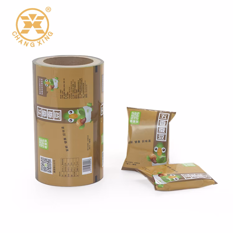 Custom Automatic Packaging Snack Cookies Cake Bread Food Grade Mylar Metalized Plastic Roll Film for Nuts