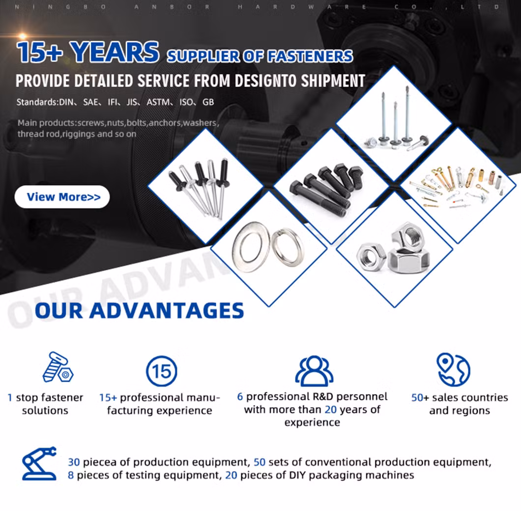 Factory Price M6 M8 M10 M12 M14 Full Threaded Anchor Masonry Heavy Duty Concrete Screw Anchor Bolt Concrete Bolts Hex Flange Wedge Bolt