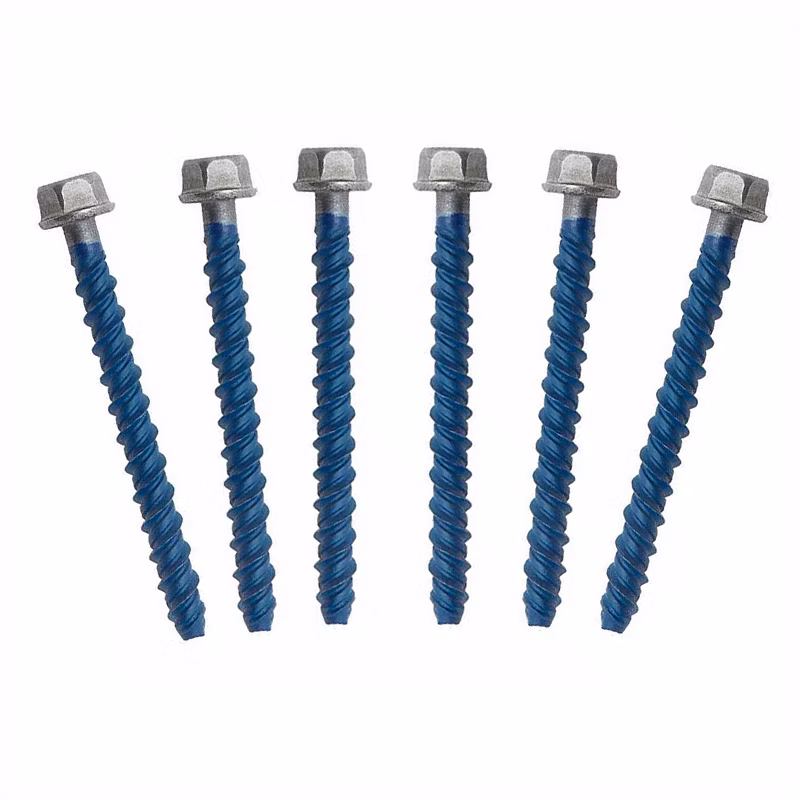 Factory Price M6 M8 M10 M12 M14 Full Threaded Anchor Masonry Heavy Duty Concrete Screw Anchor Bolt Concrete Bolts Hex Flange Wedge Bolt
