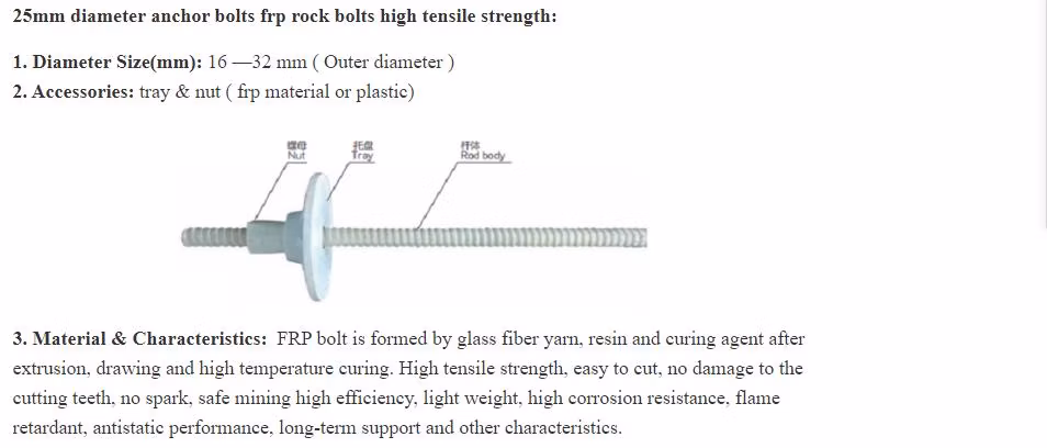 Pultrusion FRP Rod Fiberglass Reinforced Polymer Construction Rebar, Gfrp Fiberglass Rebar Anchor Bolts