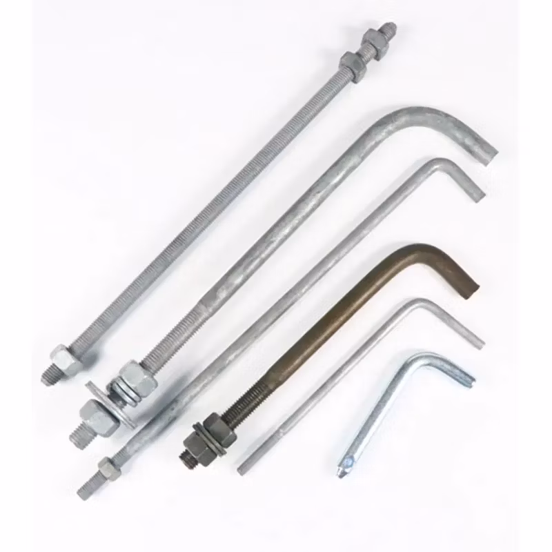 All Size Stainless/Carbon Steel Zinc Expansion Concrete Anchor Bolts J/U/L Shape Foundation Bolt for Construction Factory Price