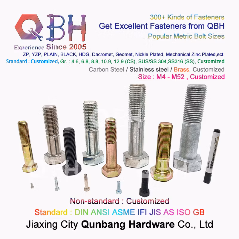 Qbh DIN 7990 Zp/Yzp/Bzp/Wzp/Bwzp/Wbzp/Plain/Black/HDG/PTFE/Nickle Plated DIN7990 Steel Structure Hex Bolt Construction Building Fixture Fixings