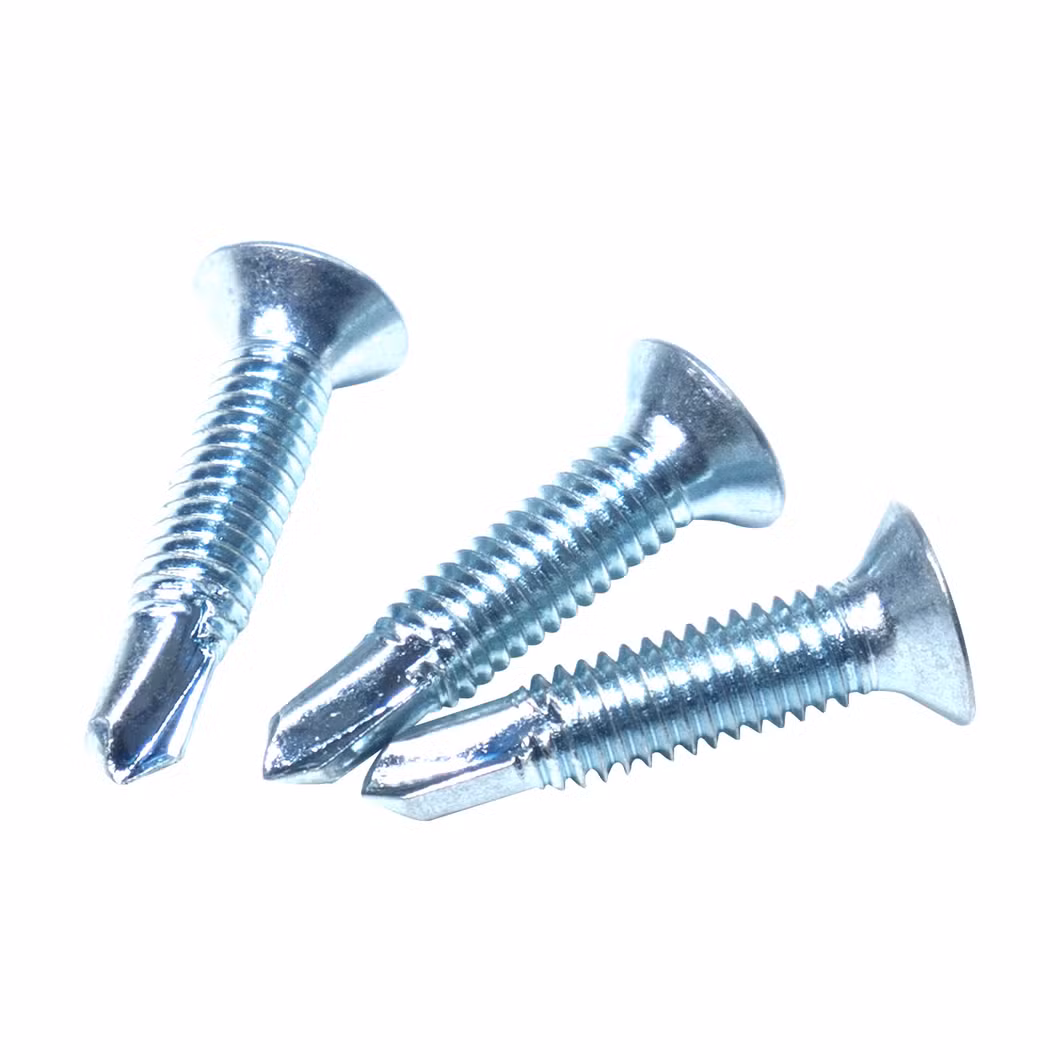 Screws for Window or Door Frames DIN7504 Metal Tornillo #7-19x3/4&quot; Phillips Recess Countersunk Head Zinc Plated Window Screw Self Drilling Steel Framing Screws